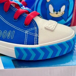Kids Blue, White & Red Character Lace-Up Sneakers